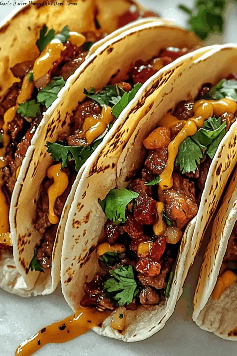 Garlic Butter Honey BBQ Beef Tacos