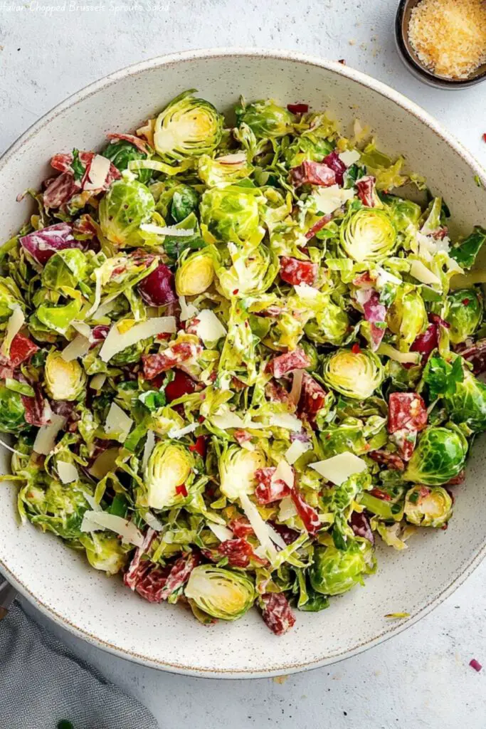 Italian Chopped Brussels Sprouts Salad