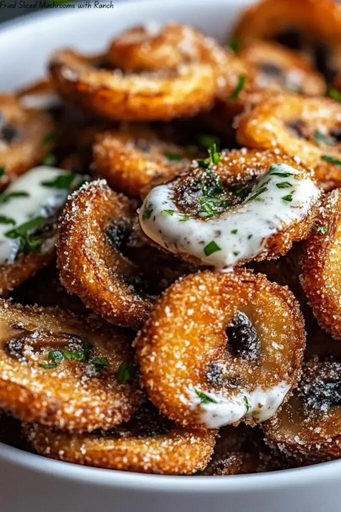Fried Sliced Mushrooms with Ranch