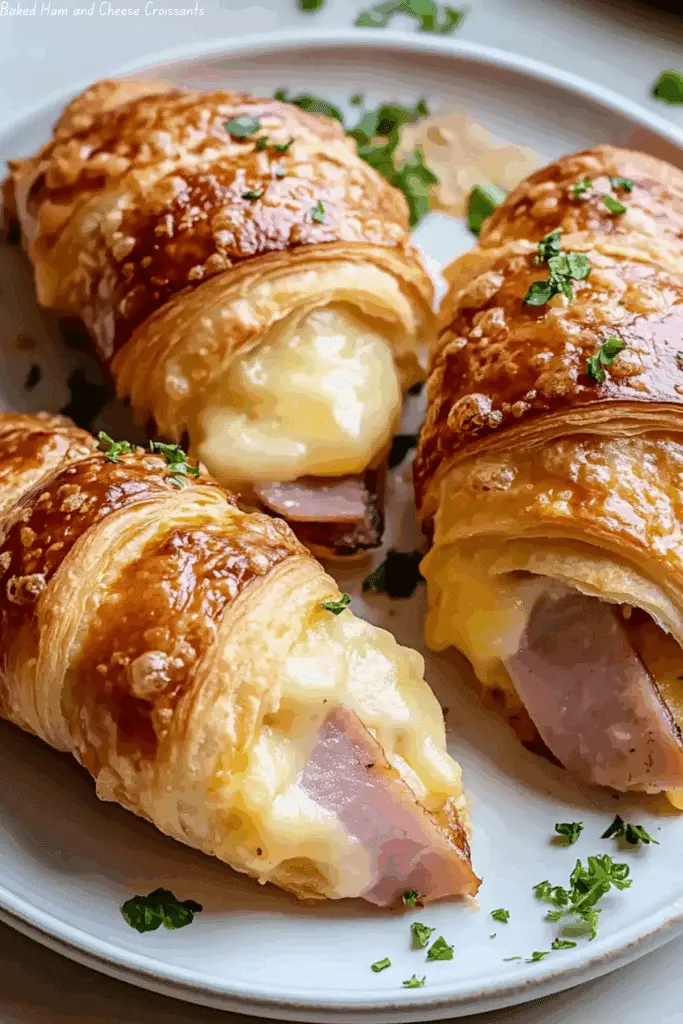 Baked Ham and Cheese Croissants