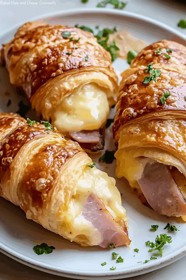 Baked Ham and Cheese Croissants