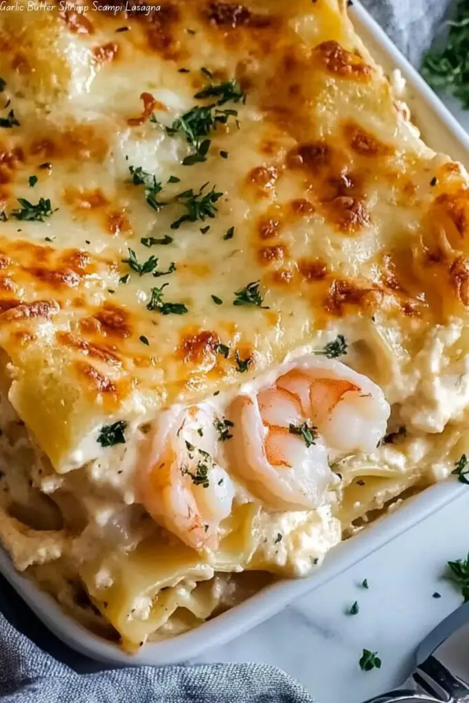 Garlic Butter Shrimp Scampi Lasagna