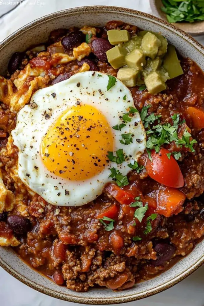 Breakfast Chili and Eggs