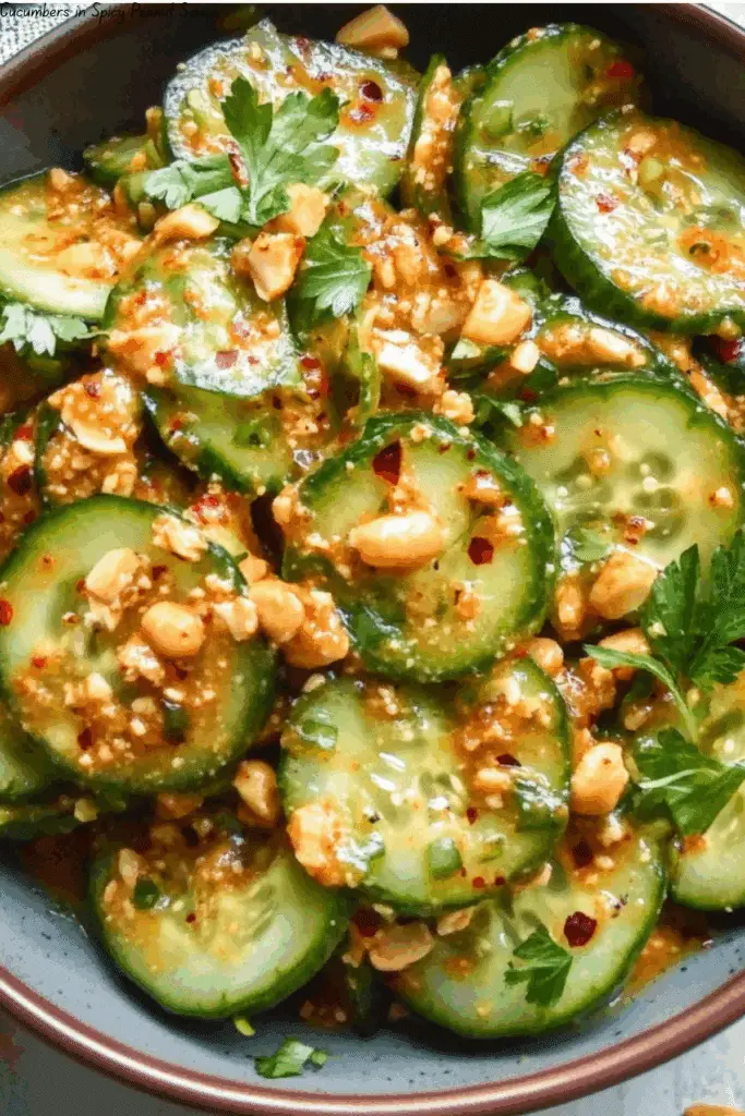 Cucumbers in Spicy Peanut Sauce