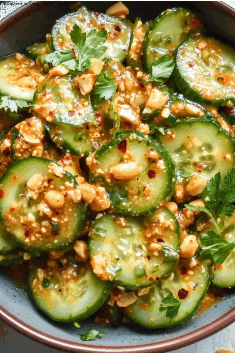 Cucumbers in Spicy Peanut Sauce