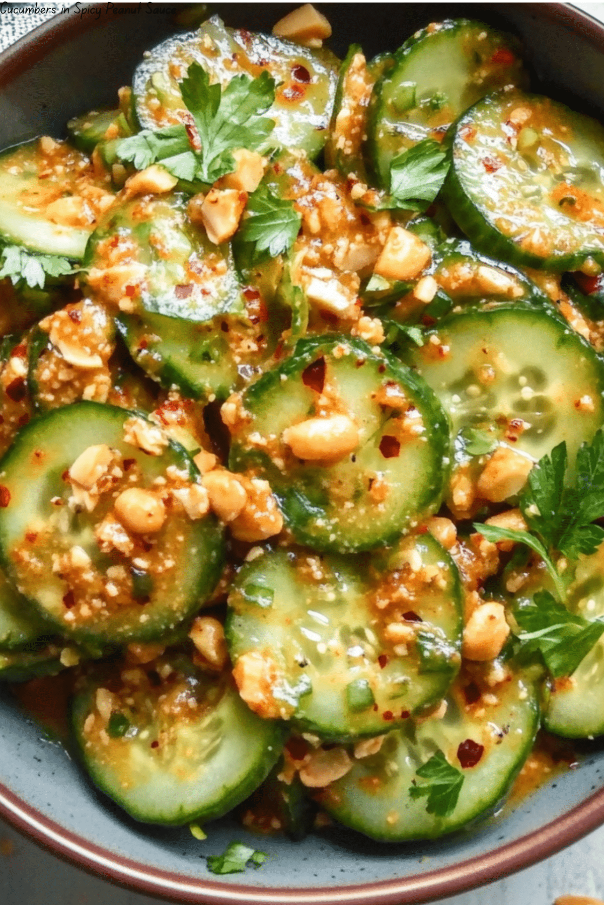 Cucumbers in Spicy Peanut Sauce