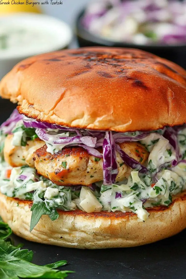 Greek Chicken Burgers with Tzatziki