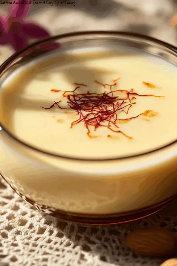 Saffron Almond Milk Tea – A Cozy Sip of Luxury