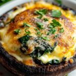 Spinach and Cheese Stuffed Portobello Mushroom