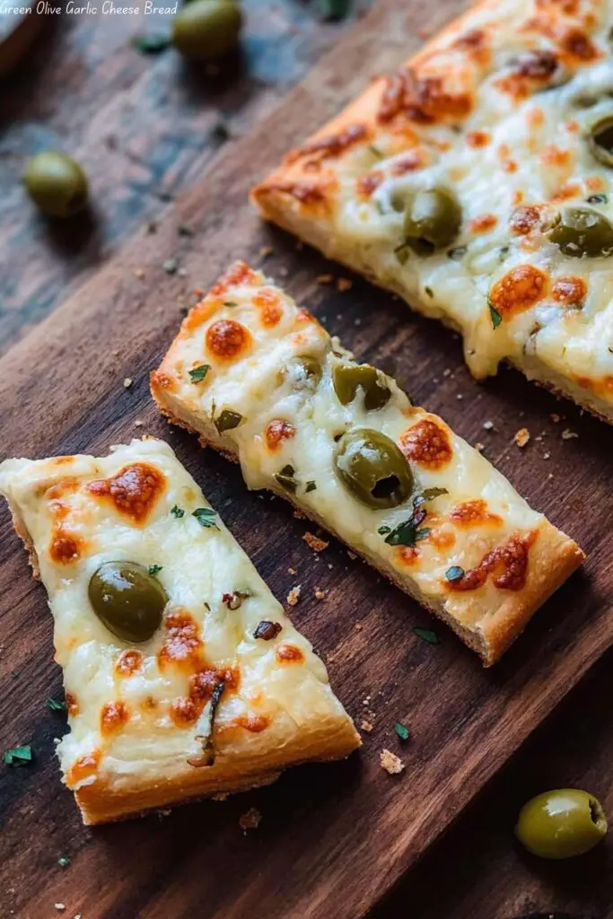 Green Olive Garlic Cheese Bread