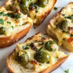 Green Olive Garlic Cheese Bread