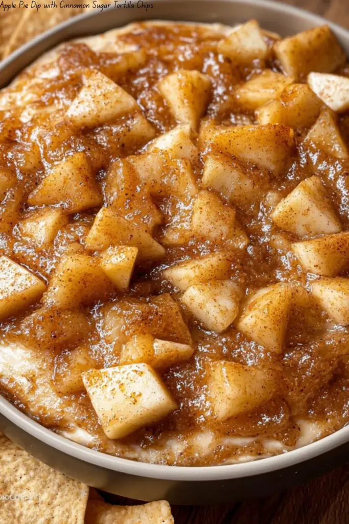 Apple Pie Dip with Cinnamon Sugar Tortilla Chips