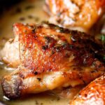 Herb Roasted Chicken in Creamy White Wine Sauce