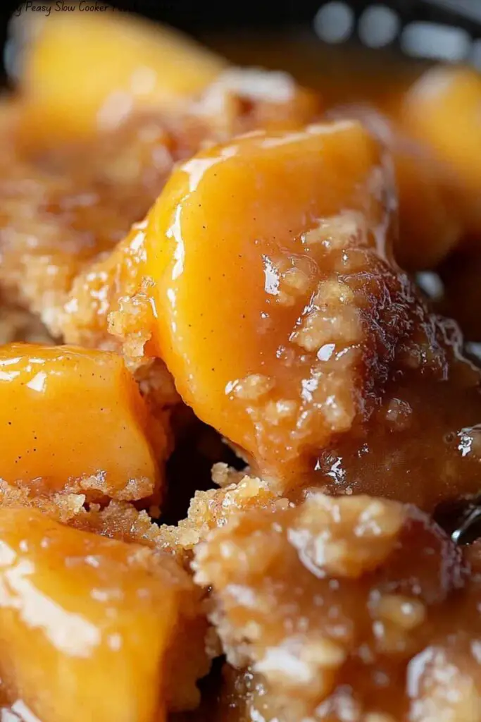 Easy Peasy Slow Cooker Peach Cobbler