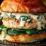 White Cheddar and Spinach Chicken Burgers