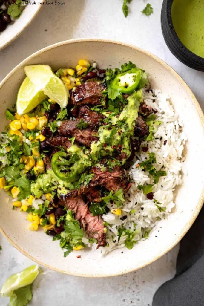 Cilantro Lime Steak and Rice Bowls