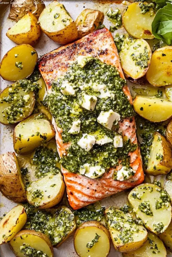 Green Goddess Sheet Pan Salmon & Potatoes