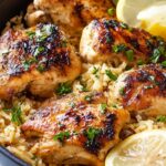 One Pot Greek Chicken and Lemon Rice