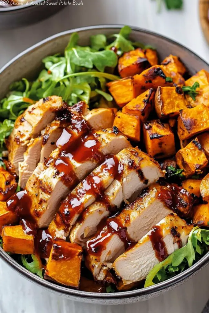 BBQ Chicken & Roasted Sweet Potato Bowls