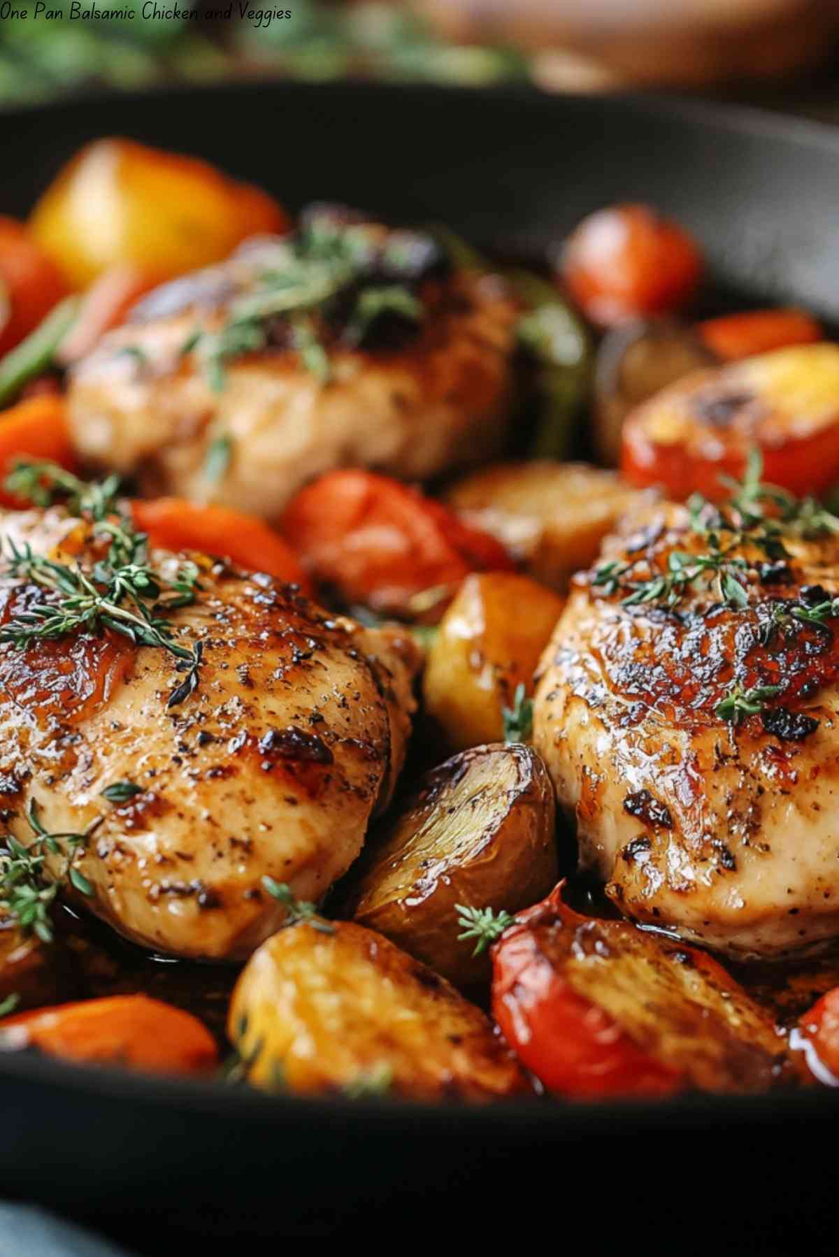 One Pan Balsamic Chicken and Veggies
