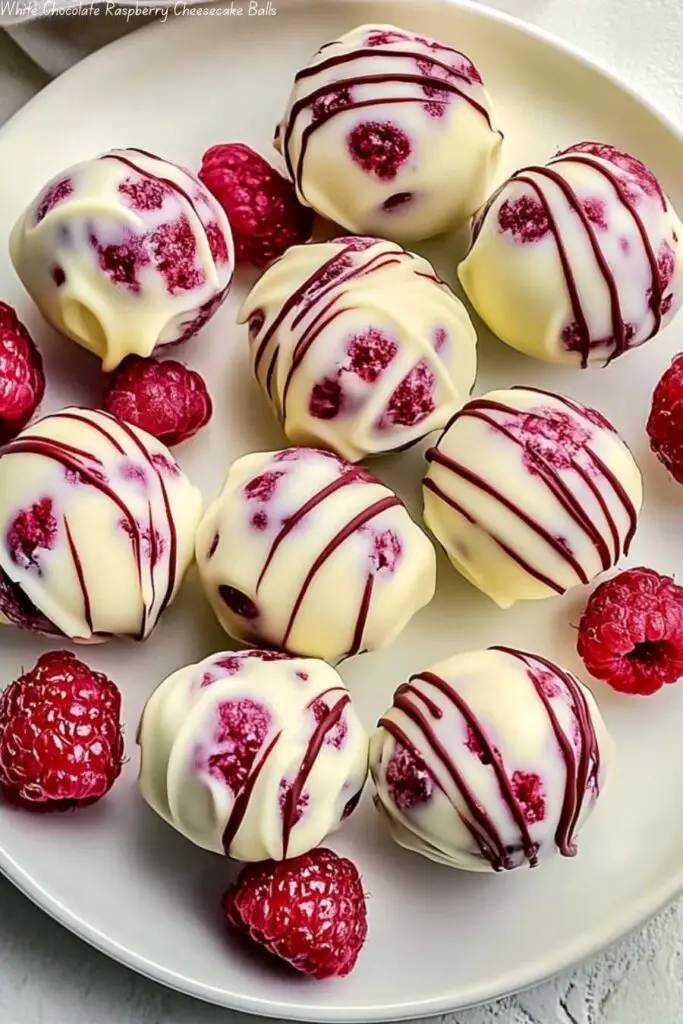 White Chocolate Raspberry Cheesecake Balls