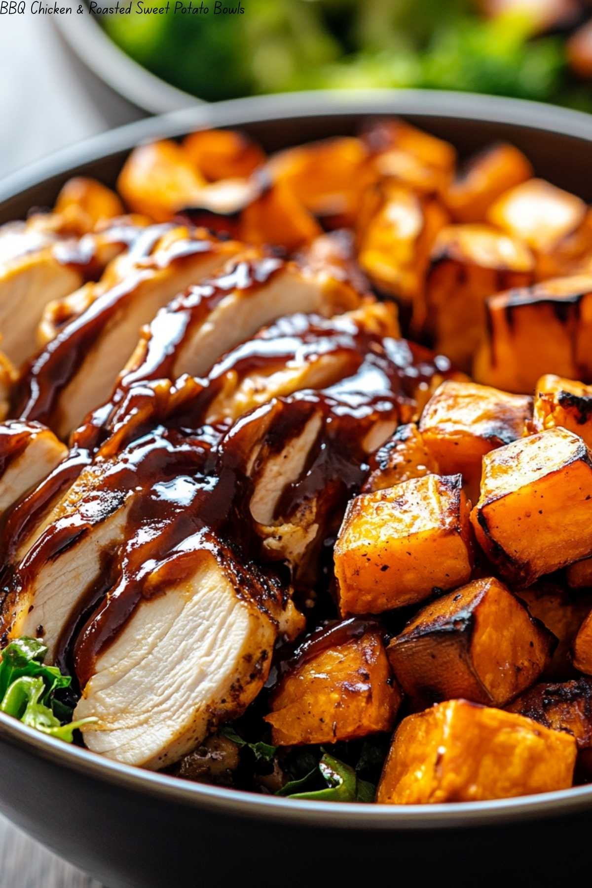 BBQ Chicken & Roasted Sweet Potato Bowls