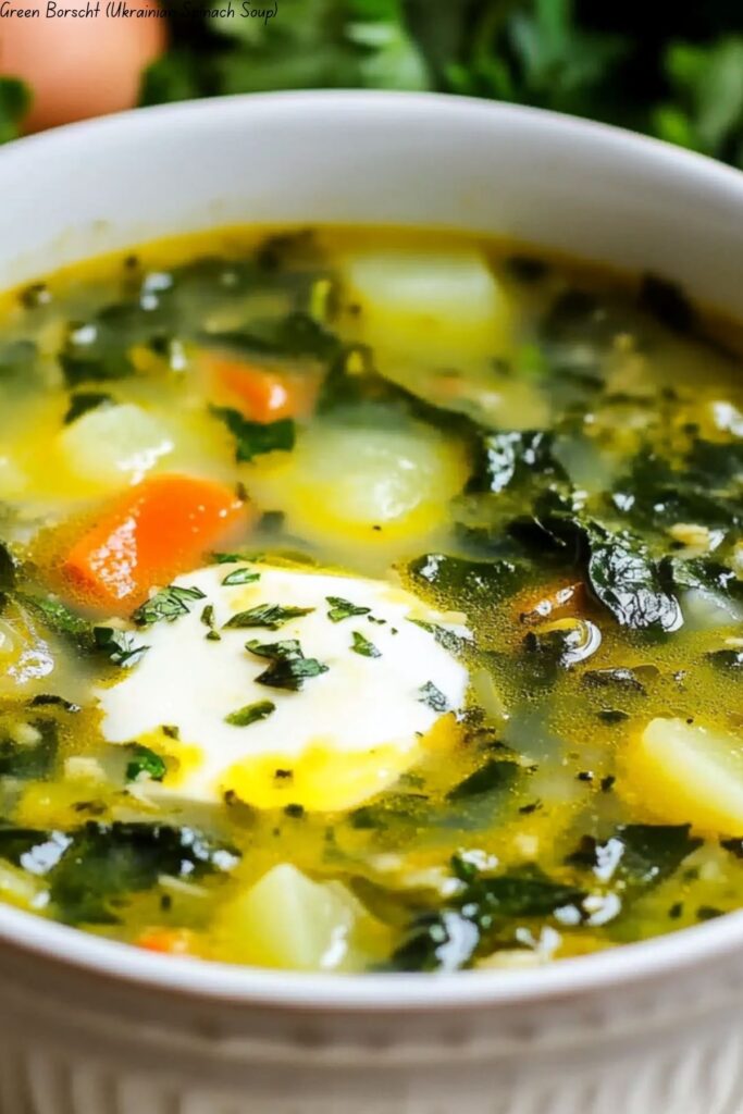 Green Borscht (Ukrainian Spinach Soup)