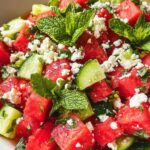Watermelon Salad Recipe with Feta and Cucumber