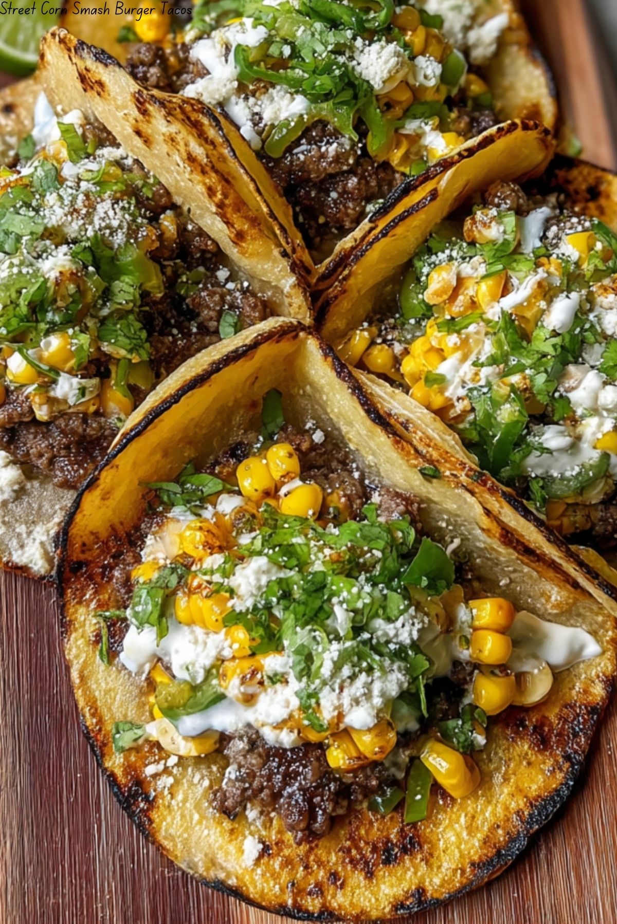 Street Corn Smash Burger Tacos