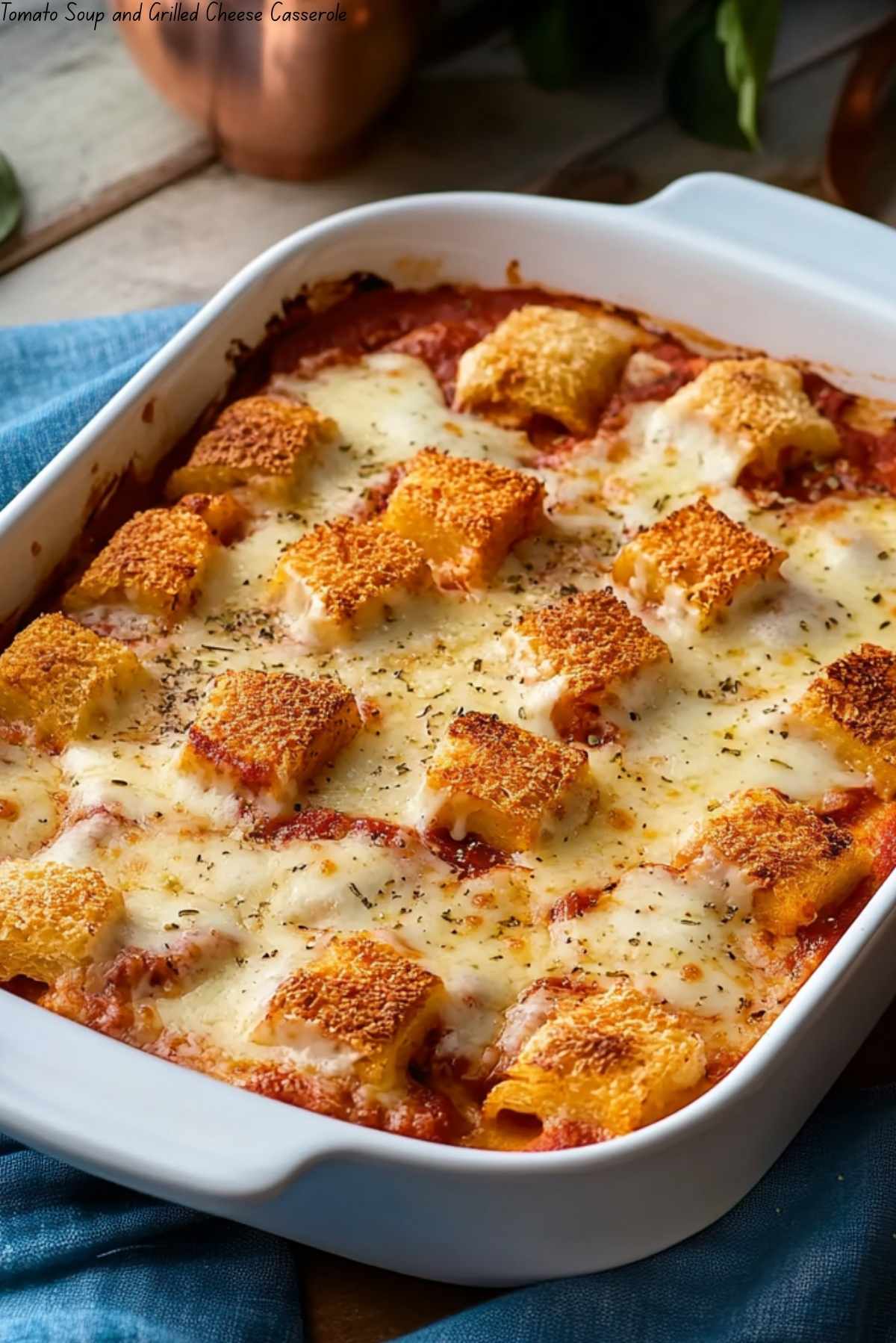 Tomato Soup and Grilled Cheese Casserole