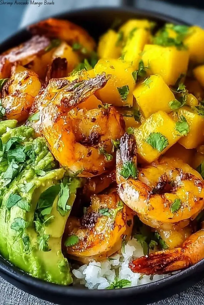 Shrimp Avocado Mango Bowls