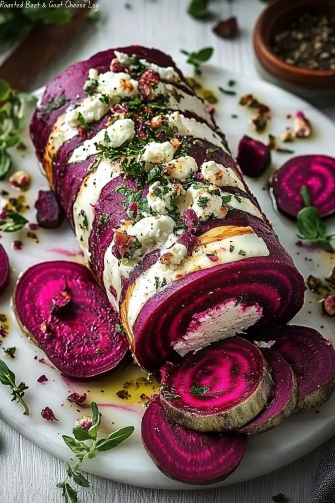 Roasted Beet & Goat Cheese Log