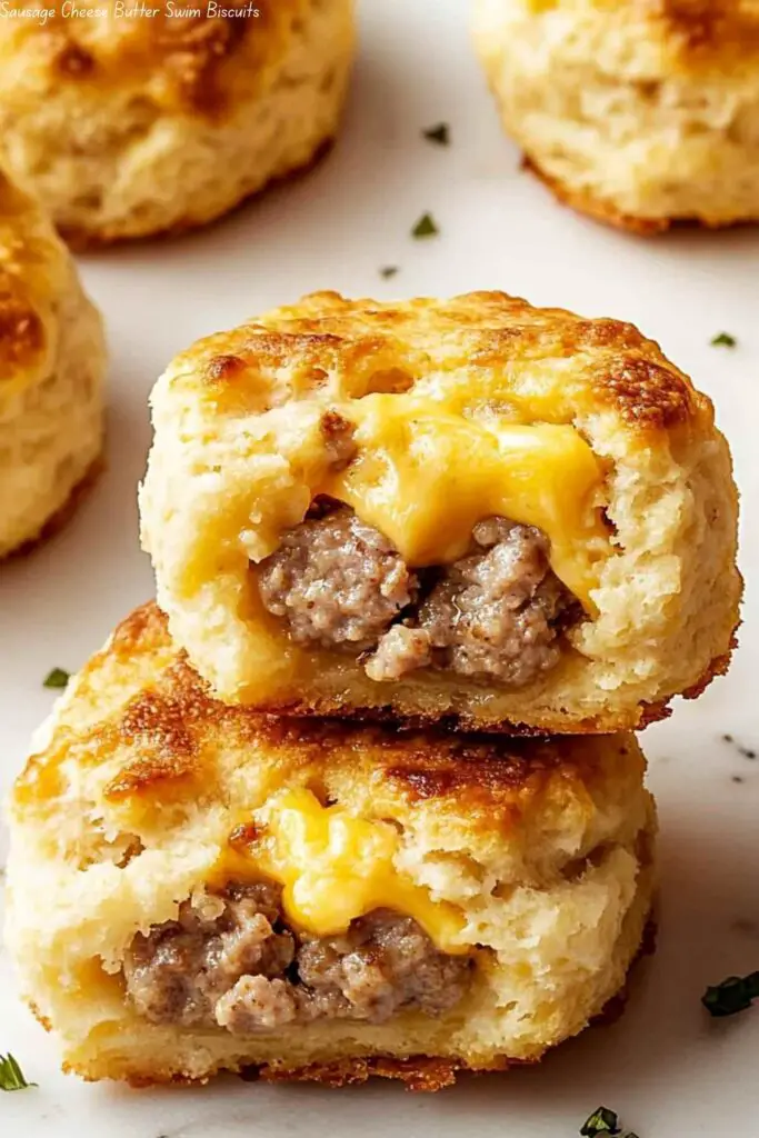 Sausage Cheese Butter Swim Biscuits