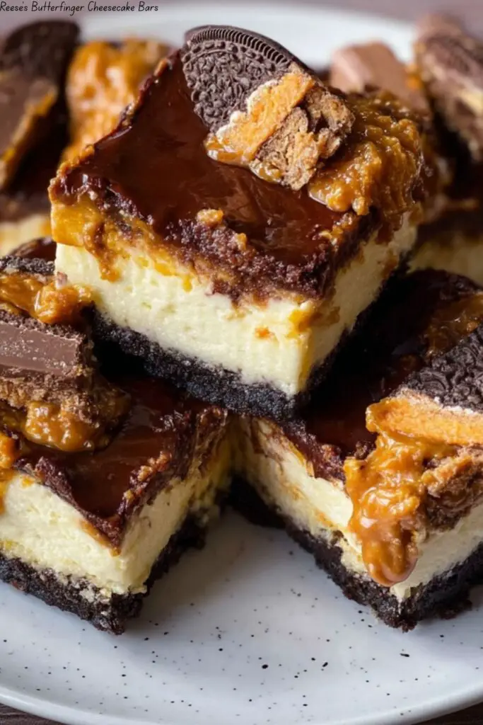 Reese’s Butterfinger Cheesecake Bars