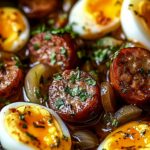 Grandma’s Pickled Eggs, Sausage & Onions