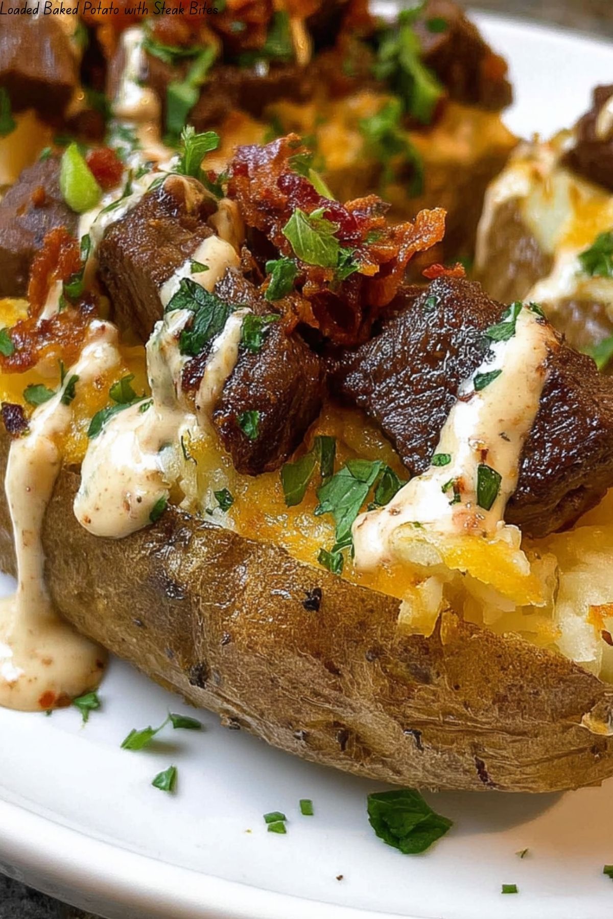 Loaded Baked Potato with Steak Bites