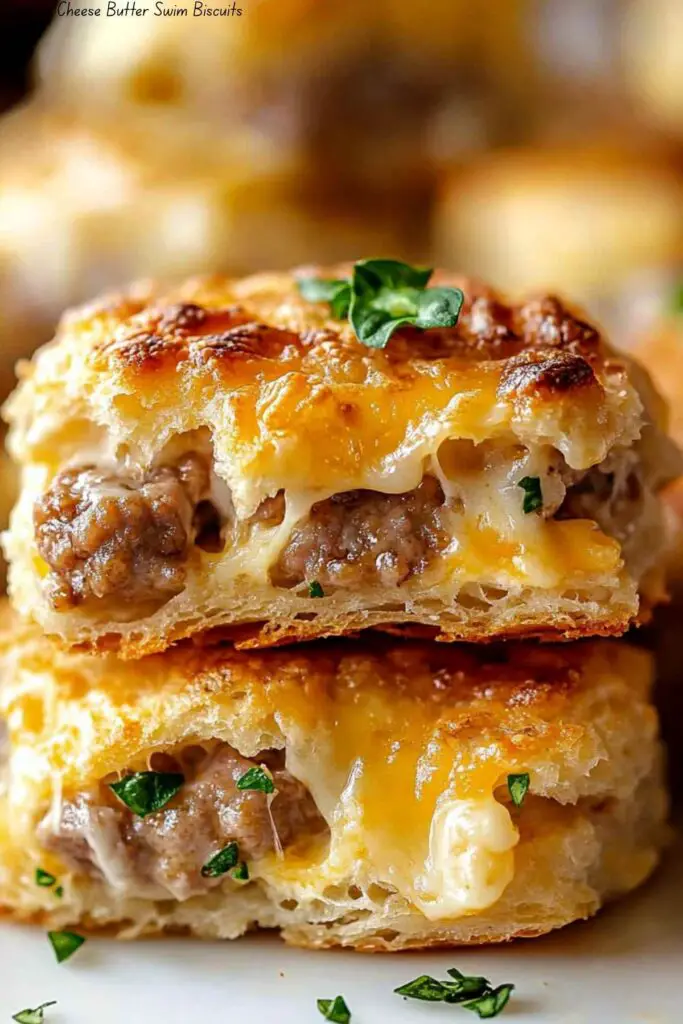 Sausage Cheese Butter Swim Biscuits