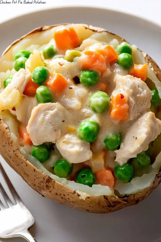 Chicken Pot Pie Baked Potatoes