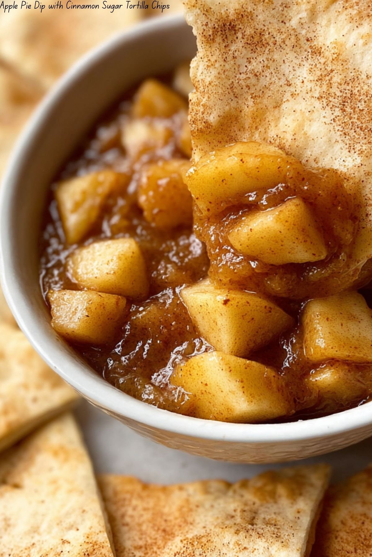 Apple Pie Dip with Cinnamon Sugar Tortilla Chips