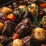French-Style Beef Stew with Red Wine and Vegetables