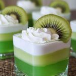 Layered Melon Kiwi Jello Cups