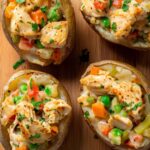 Chicken Pot Pie Baked Potatoes