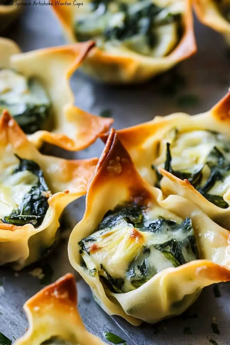 Baked Spinach Artichoke Wonton Cups