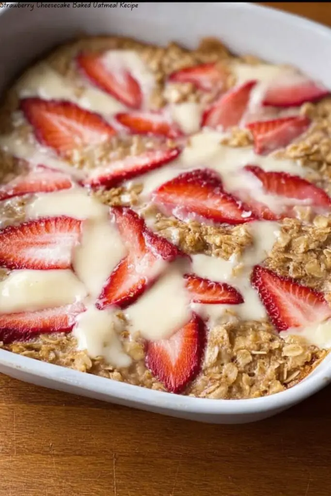 Strawberry Cheesecake Baked Oatmeal Recipe
