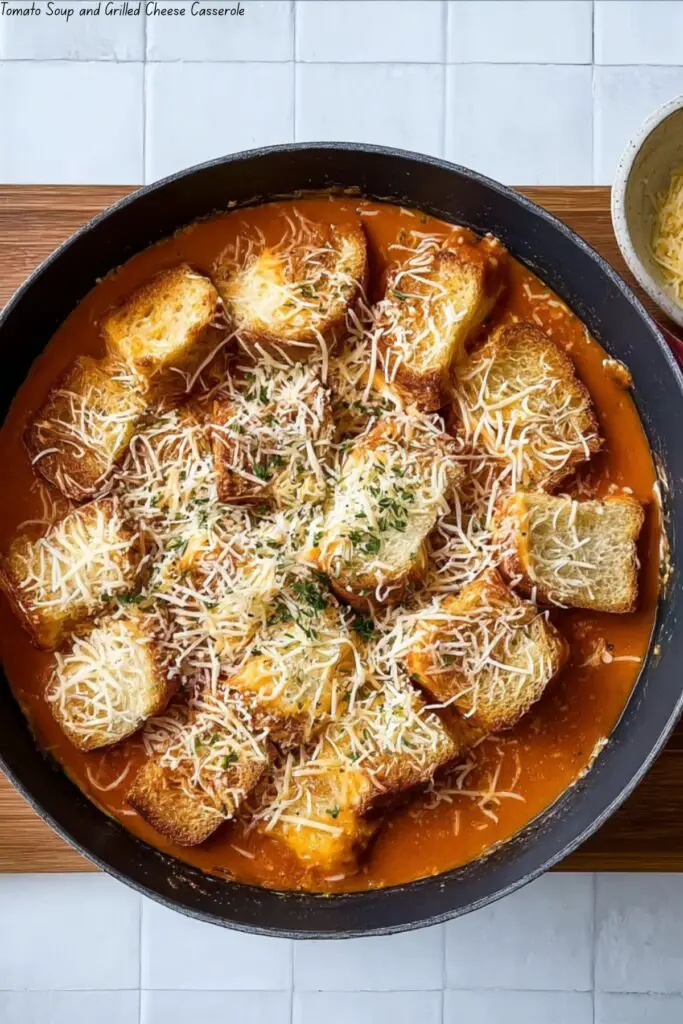 Tomato Soup and Grilled Cheese Casserole
