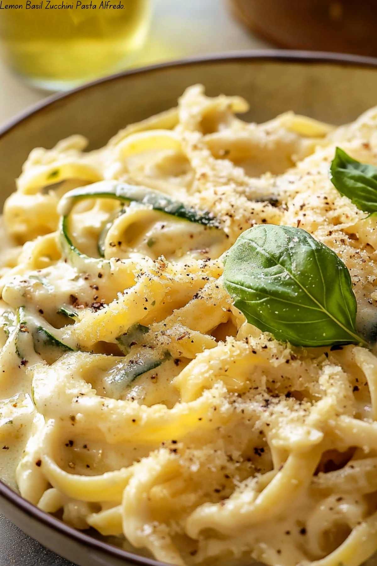 Lemon Basil Zucchini Pasta Alfredo