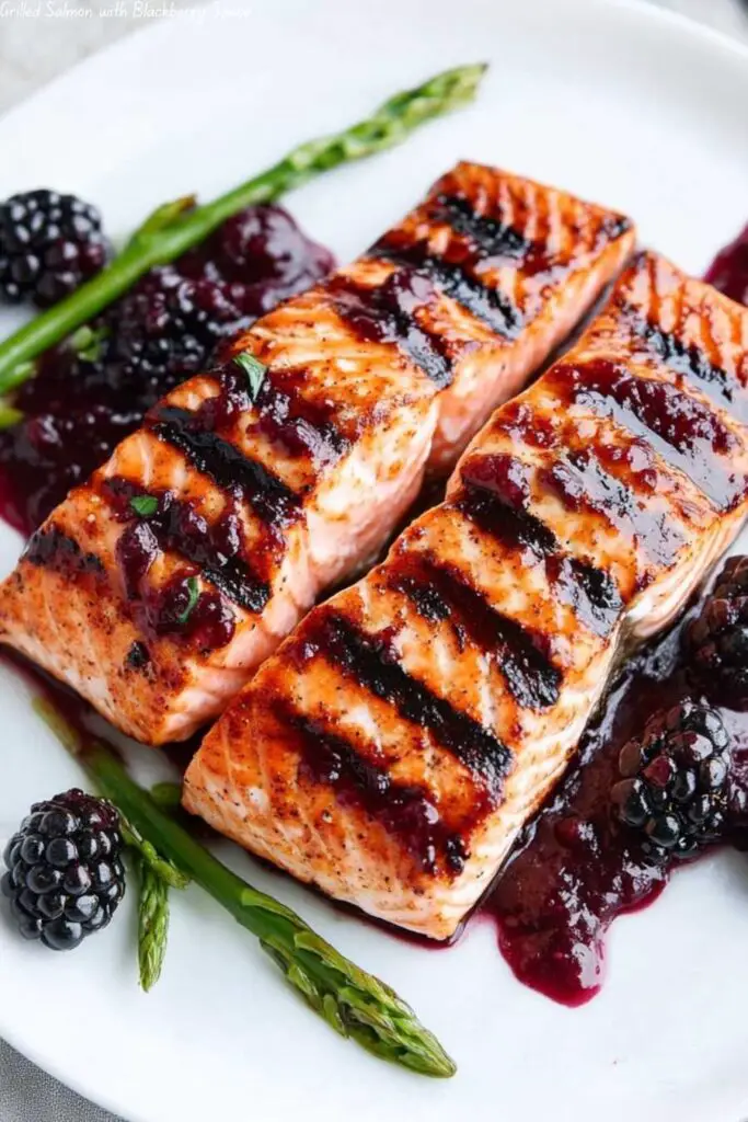 Grilled Salmon with Blackberry Sauce
