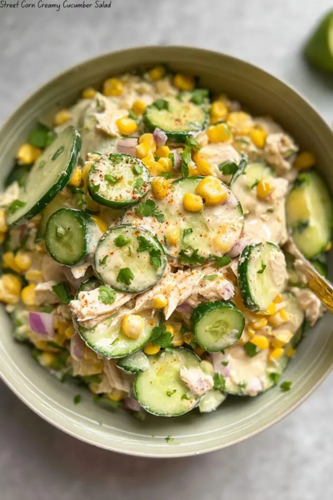Street Corn Creamy Cucumber Salad