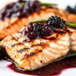Grilled Salmon with Blackberry Sauce