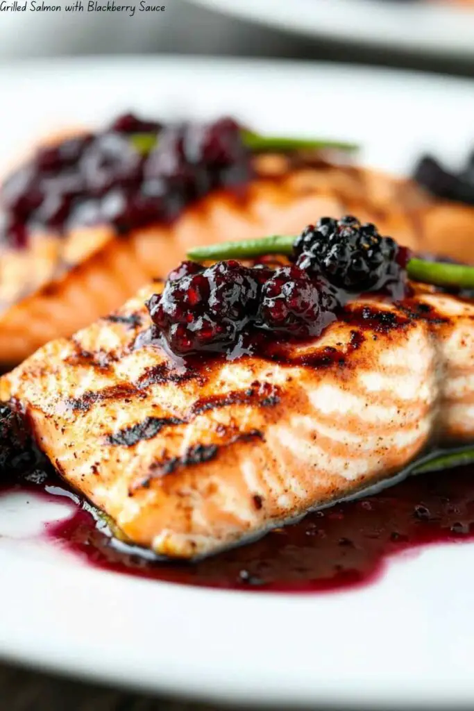 Grilled Salmon with Blackberry Sauce